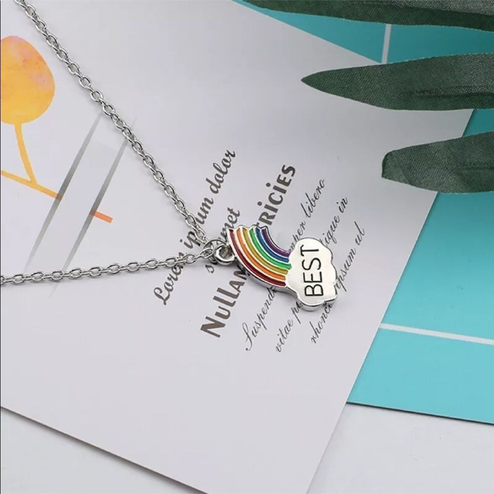 Best Friends Necklaces Enamel Puzzle Rainbow - Picture 6 of 9